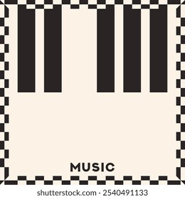 Musical poster for your design. Music elements design for card, invitation, flyer. Music background vector illustration. Music piano keyboard.