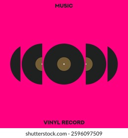 Musical poster for your design. Music design elements for card, invitation, flyer. Music cover. Music background vector illustration. Vinyl record. Sound.