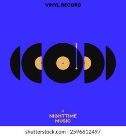Musical poster for your design. Music design elements for card, invitation, flyer. Music cover. Music background vector illustration. Vinyl record. Star symbol.