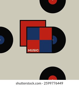 Musical poster for your design. Music design elements for card, invitation, flyer. Music cover. Music background vector illustration. Vinyl record.