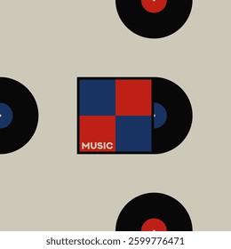 Musical poster for your design. Music design elements for card, invitation, flyer. Music cover. Music background vector illustration. Vinyl record.