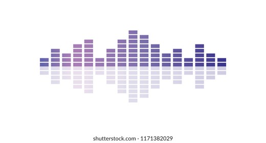 Musical pulse, audio equalizer technology vector Illustration on a white background