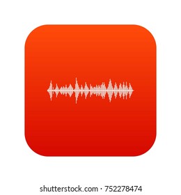 Musical pulse icon digital red for any design isolated on white vector illustration