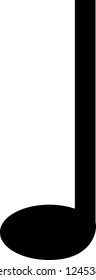 Musical quarter notes without flag symbol vector illustration in black and white
