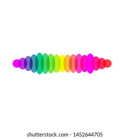Musical rainbow wave icon, electronic music logo. Vector graphic design