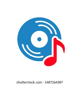 Musical record, vintage vinyl icon - for stock