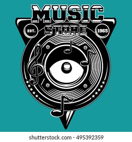 Musical records store emblem