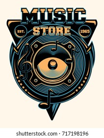 Musical records store emblem