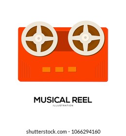 musical reel icon vector. musical reel sign on white background. musical reel icon for web and app