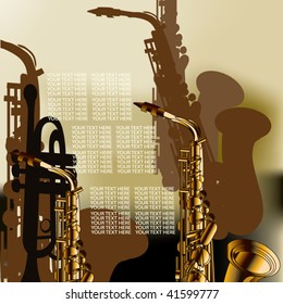 musical sax vector background