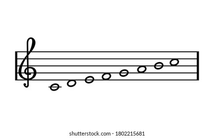 musikalische Vektorgrafik, Symbol für musikalische Noten einzeln auf Weiß