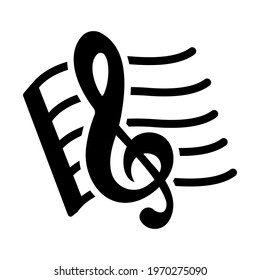 Musical score icon isolated vector illustration. High quality black style vector icon