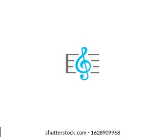 Musical score vector flat icon. Isolated musical clef note emoji illustration 