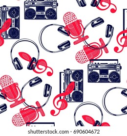 Musical seamless pattern. 