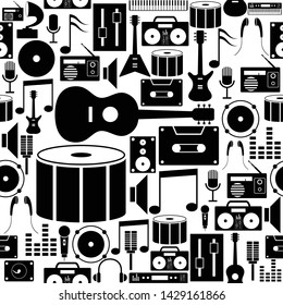 musical seamless pattern background icon.