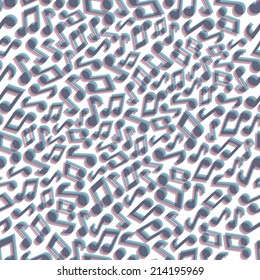 Musical seamless pattern with music notes. Abstract repeating background. Vector illustration. Wallpaper.