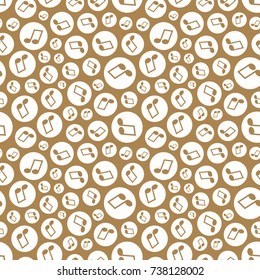 Musical seamless pattern with music notes. Abstract repeating background. Vector illustration. Wallpaper.