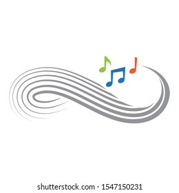 musical sheet and colorful notes, vector