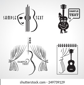 Musical show business. Vector set of logos