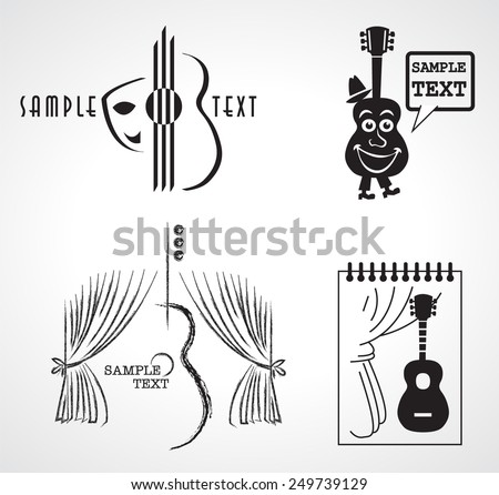 Musical show business. Vector set of logos