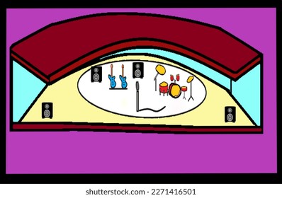 escenario musical para espectáculos de bandas