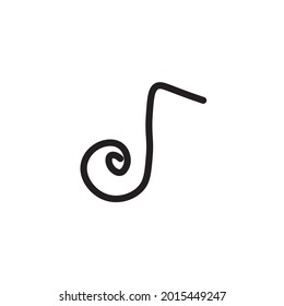 Musical sign thin lines. Note