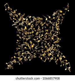 Musical Signs. Modern Background with Notes. Vector Element for Musical Poster, Banner, Advertising, Card. Minimalistic Simple Background.

