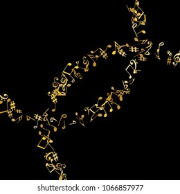 Musical Signs. Modern Background with Notes. Vector Element for Musical Poster, Banner, Advertising, Card. Minimalistic Simple Background.
