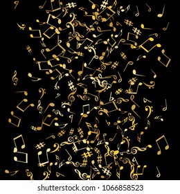 Musical Signs. Modern Background with Notes. Vector Element for Musical Poster, Banner, Advertising, Card. Minimalistic Simple Background.
