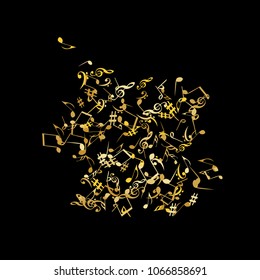 Musical Signs. Modern Background with Notes. Vector Element for Musical Poster, Banner, Advertising, Card. Minimalistic Simple Background.
