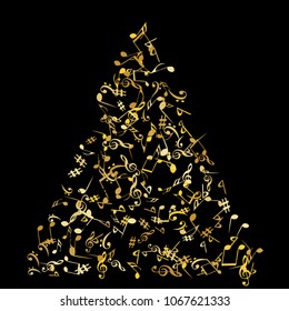 Musical Signs. Modern Background with Notes. Vector Element for Musical Poster, Banner, Advertising, Card. Minimalistic Simple Background.
