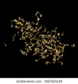 Musical Signs. Modern Background with Notes. Vector Element for Musical Poster, Banner, Advertising, Card. Minimalistic Simple Background.
