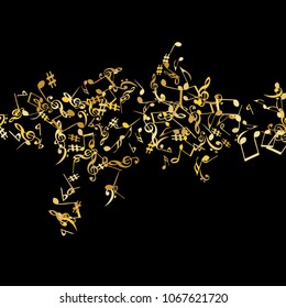 Musical Signs. Modern Background with Notes. Vector Element for Musical Poster, Banner, Advertising, Card. Minimalistic Simple Background.
