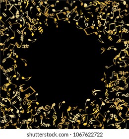 Musical Signs. Modern Background with Notes. Vector Element for Musical Poster, Banner, Advertising, Card. Minimalistic Simple Background.
