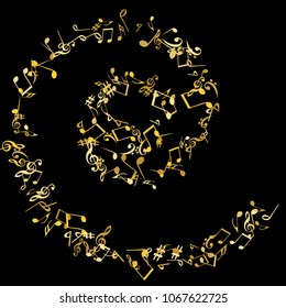 Musical Signs. Modern Background with Notes. Vector Element for Musical Poster, Banner, Advertising, Card. Minimalistic Simple Background.

