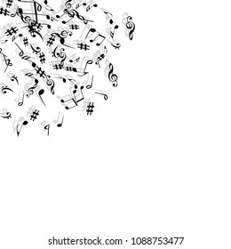 Musical Signs. Modern Background with Notes. Vector Element for Musical Poster, Banner, Advertising, Card. Minimalistic Simple Background.

