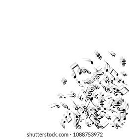 Musical Signs. Modern Background with Notes. Vector Element for Musical Poster, Banner, Advertising, Card. Minimalistic Simple Background.
