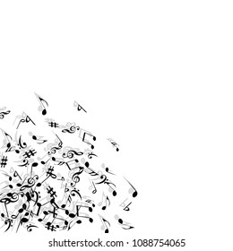 Musical Signs. Modern Background with Notes. Vector Element for Musical Poster, Banner, Advertising, Card. Minimalistic Simple Background.
