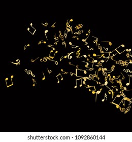 Musical Signs. Modern Background with Notes. Vector Element for Musical Poster, Banner, Advertising, Card. Minimalistic Simple Background.
