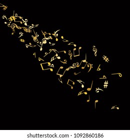 Musical Signs. Modern Background with Notes. Vector Element for Musical Poster, Banner, Advertising, Card. Minimalistic Simple Background.
