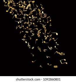 Musical Signs. Modern Background with Notes. Vector Element for Musical Poster, Banner, Advertising, Card. Minimalistic Simple Background.
