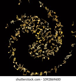 Musical Signs. Modern Background with Notes. Vector Element for Musical Poster, Banner, Advertising, Card. Minimalistic Simple Background.

