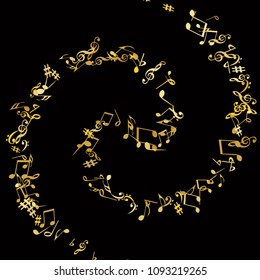 Musical Signs. Modern Background with Notes. Vector Element for Musical Poster, Banner, Advertising, Card. Minimalistic Simple Background.
