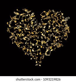 Musical Signs. Modern Background with Notes. Vector Element for Musical Poster, Banner, Advertising, Card. Minimalistic Simple Background.

