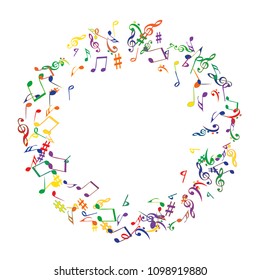 Musical Signs. Modern Background with Notes. Vector Element for Musical Poster, Banner, Advertising, Card. Minimalistic Simple Background.
