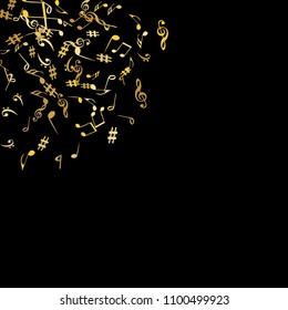 Musical Signs. Modern Background with Notes. Vector Element for Musical Poster, Banner, Advertising, Card. Minimalistic Simple Background.

