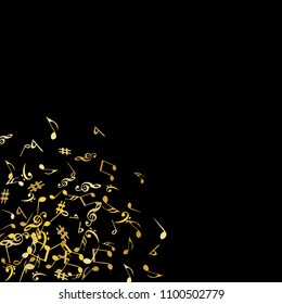 Musical Signs. Modern Background with Notes. Vector Element for Musical Poster, Banner, Advertising, Card. Minimalistic Simple Background.
