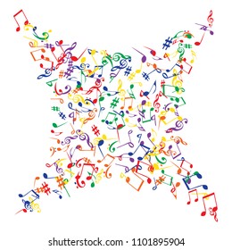 Musical Signs. Modern Background with Notes. Vector Element for Musical Poster, Banner, Advertising, Card. Minimalistic Simple Background.
