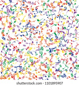Musical Signs. Modern Background with Notes. Vector Element for Musical Poster, Banner, Advertising, Card. Minimalistic Simple Background.
