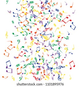 Musical Signs. Modern Background with Notes. Vector Element for Musical Poster, Banner, Advertising, Card. Minimalistic Simple Background.
